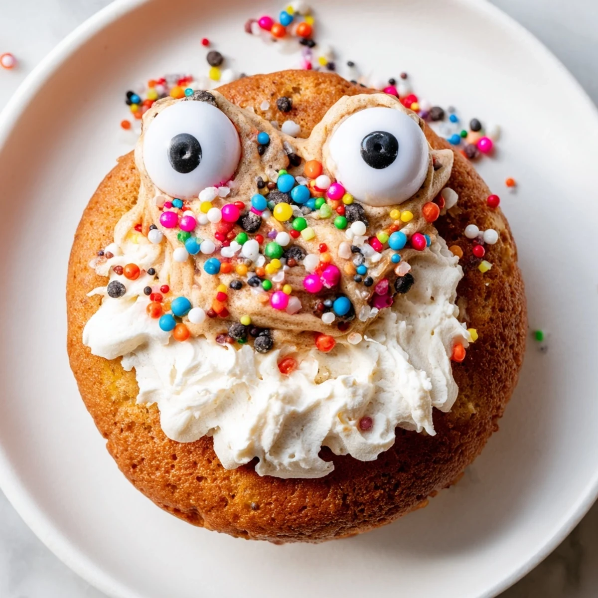 Deliciously moist Coffee Cream Monster Muffin Donuts drizzled with rich coffee cream icing.  