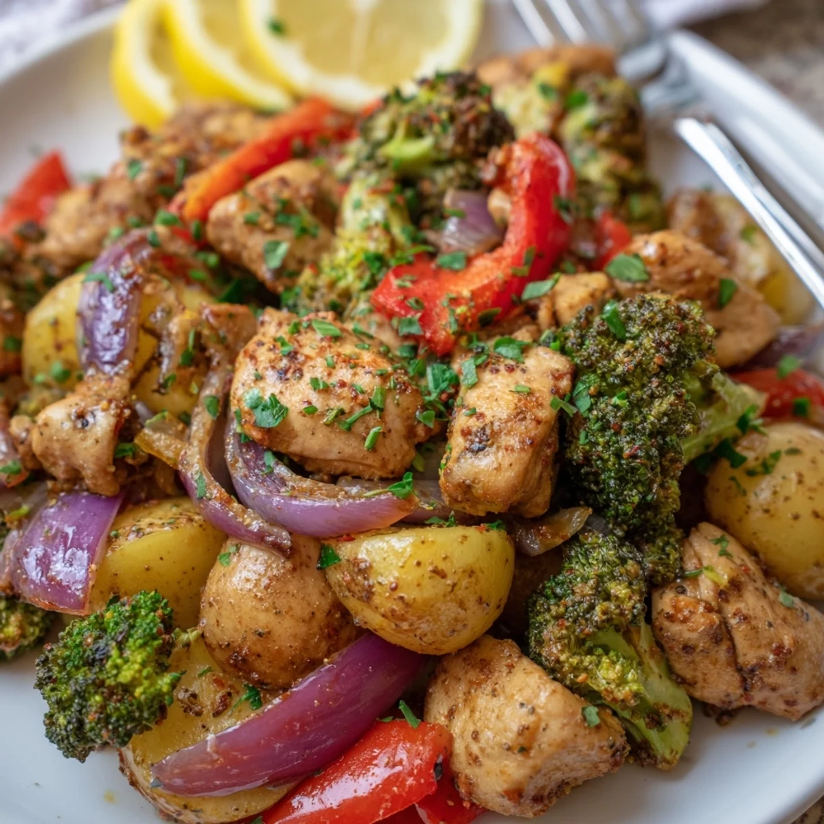 Aromatic Lazy Gourmet Chicken & Vegetable One-Pot, perfect for easy weeknight dinners.  