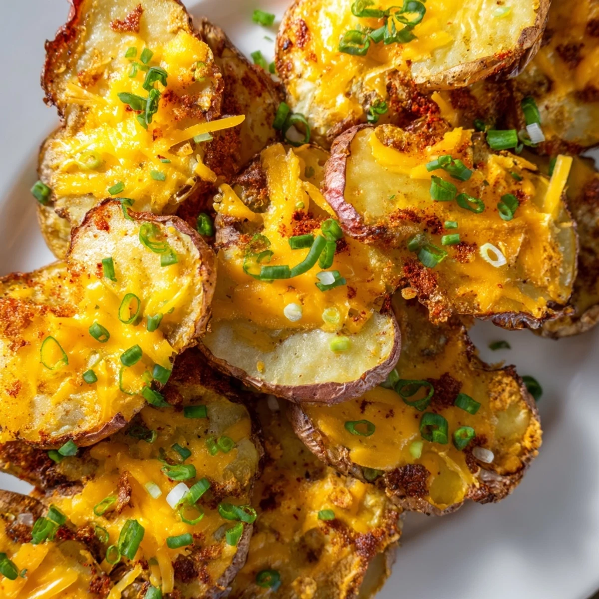 Golden-brown Smashed Green Onion Potato Bombs, perfect for any appetizer platter.  