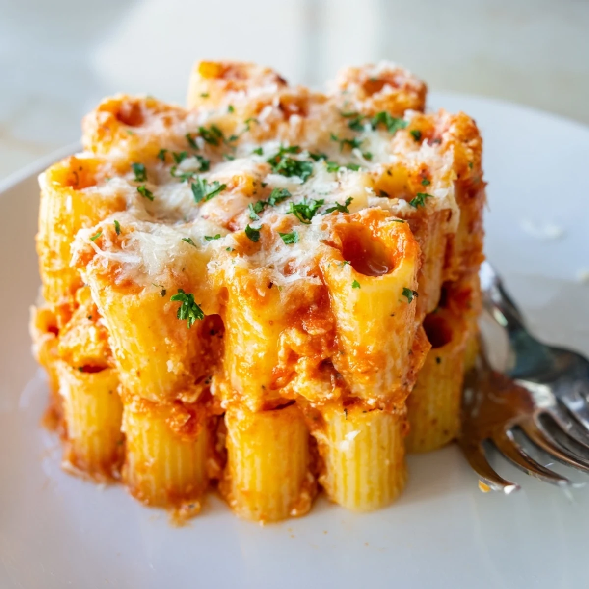 Delicious honeycomb pasta cake with mozzarella and rich tomato sauce, perfect for gatherings.  