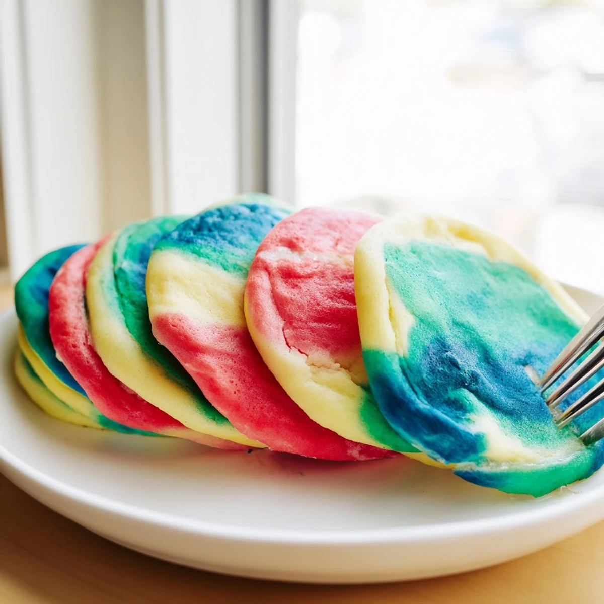 Vibrant rainbow cloud bread, a delightful gluten-free snack for festive gatherings.  