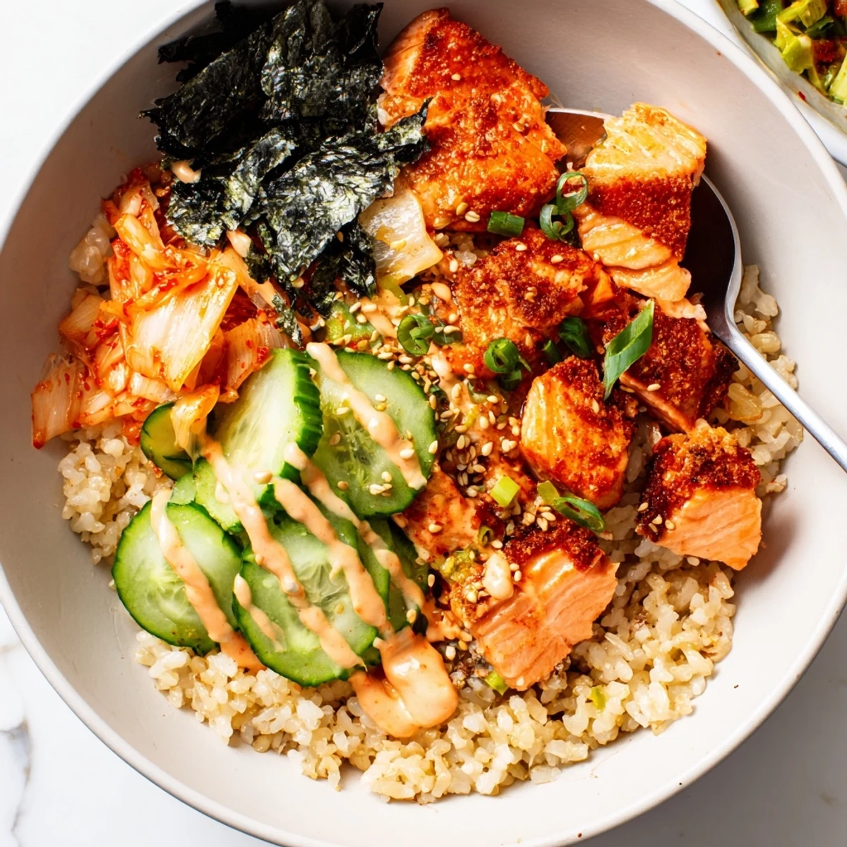 Crispy Salmon Rice Bowl