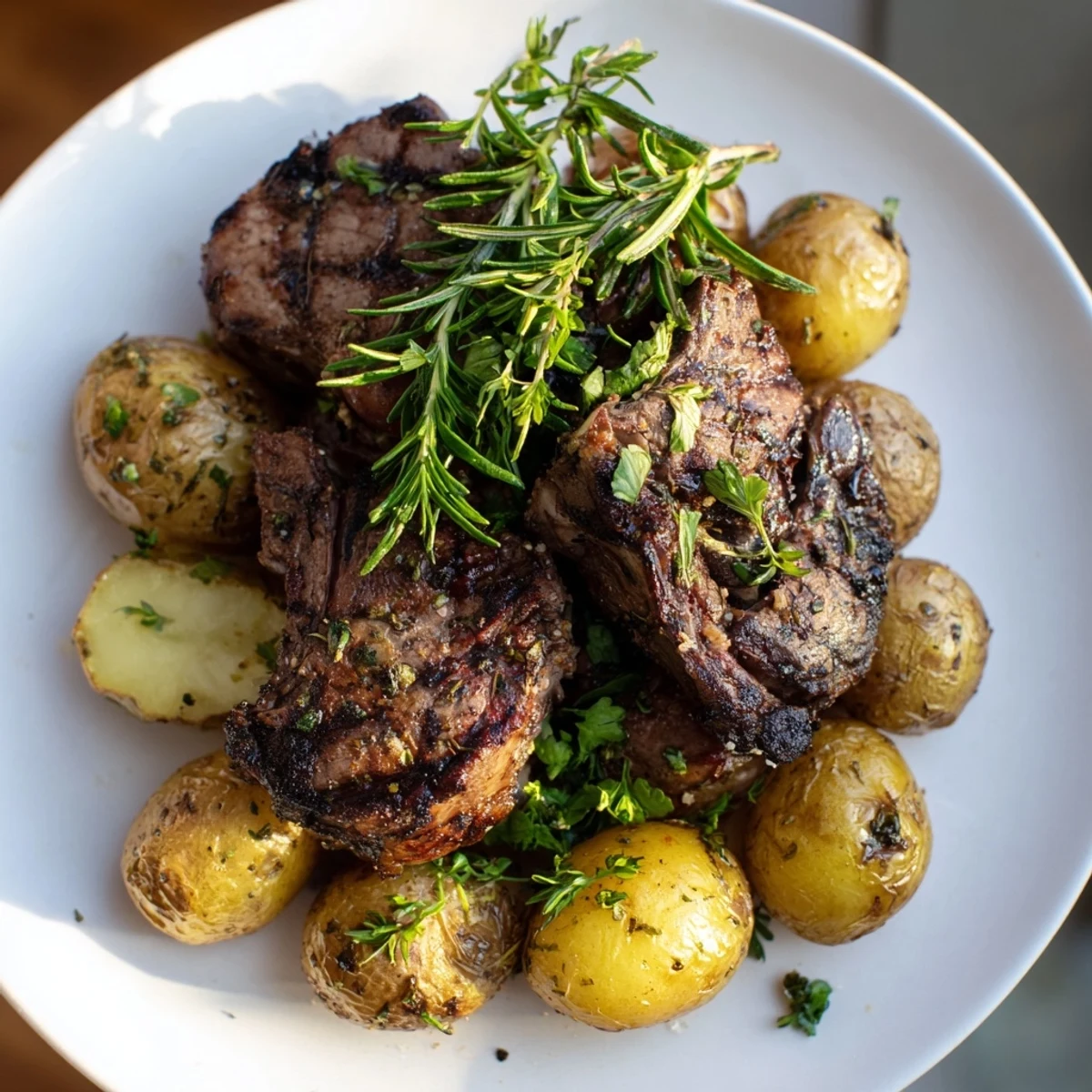 Herbed Lamb Chops Potatoes