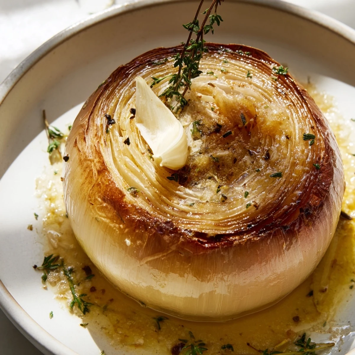 Deliciously tender onion boil, infused with thyme and garlic, is a perfect, savory side.