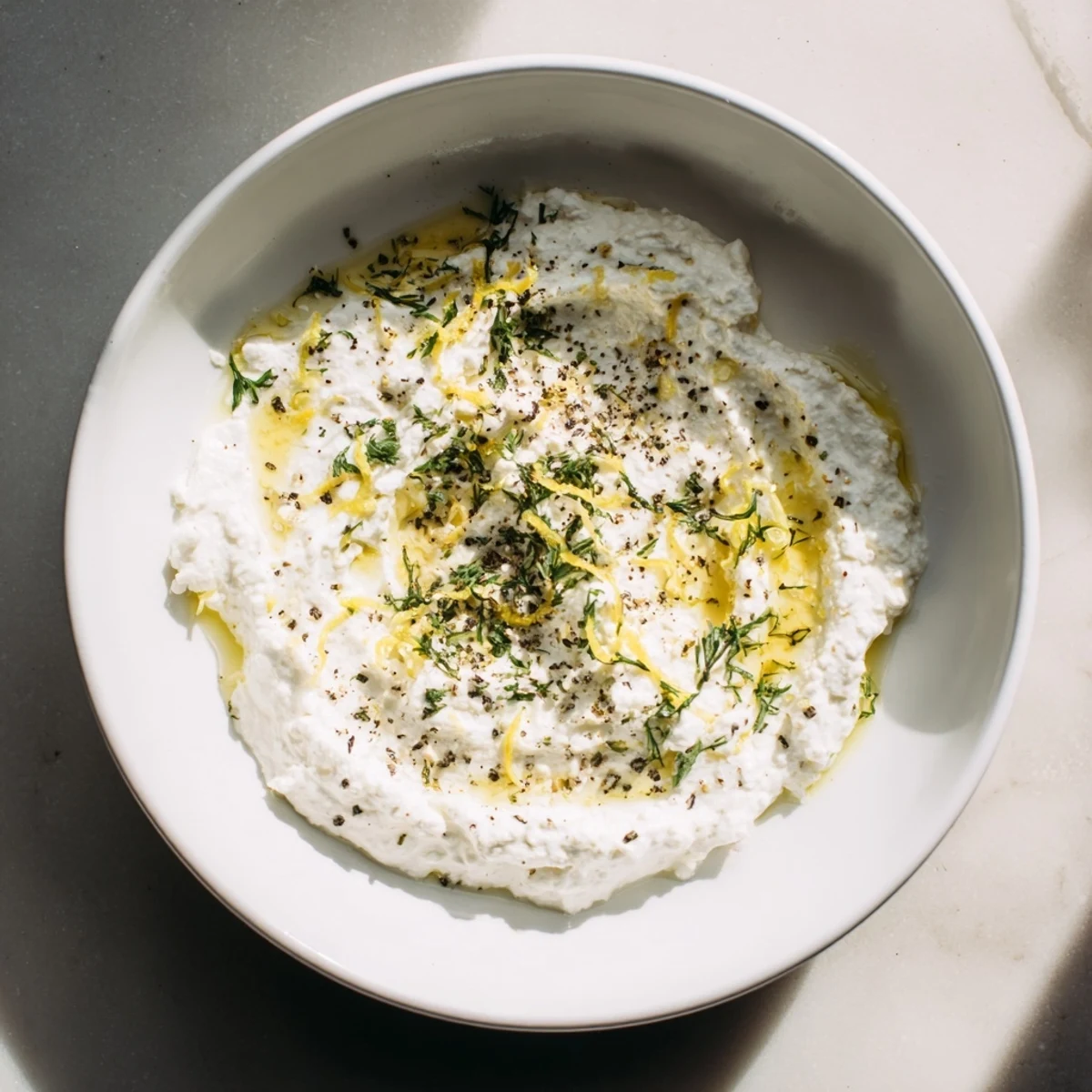 Whipped Feta Lemon-Mint Drizzle