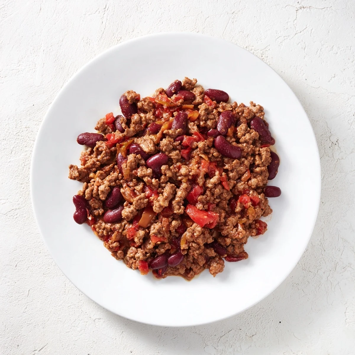 A rich, flavorful close-up of The Secret 4-Ingredient Slow Cooker Chili Dump, brimming with beans and tomatoes.