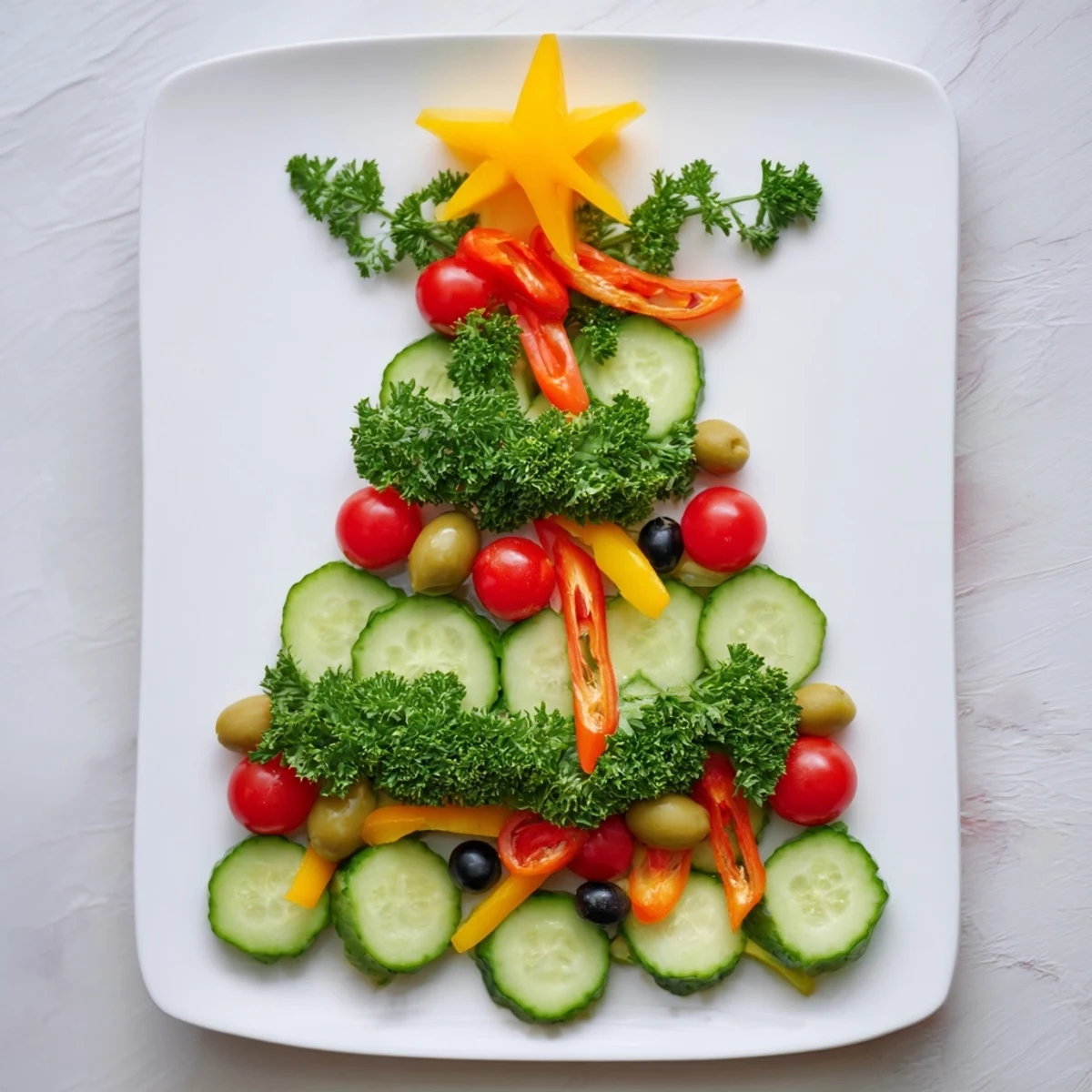 This beautifully arranged Healthy Christmas Veggie Platter Tree features crunchy carrots, bell peppers, and snap peas perfect!