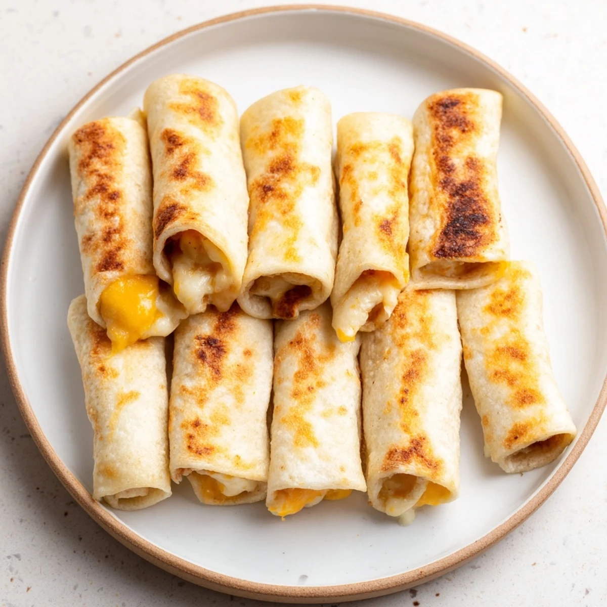 Golden-brown Easy Christmas Grilled Cheese Rollups, warm and cheesy, ready to be dipped and enjoyed.