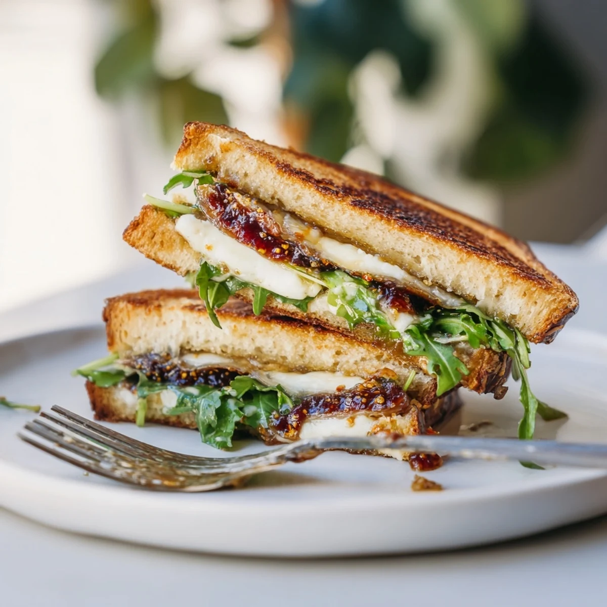 Fig Brie Arugula Grilled Cheese