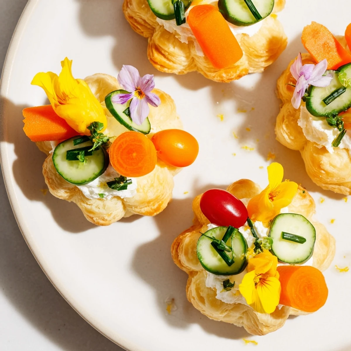 Close-up of freshly baked Fairy Garden Flower Shaped Snacks, ready to be enjoyed as a festive treat.