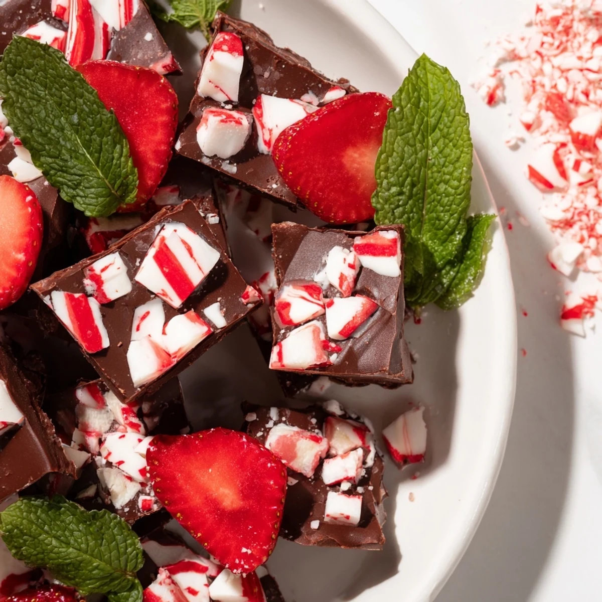 This Candy Cane Dessert Platter offers a delightful mix of peppermint and chocolate sweets for the holidays.