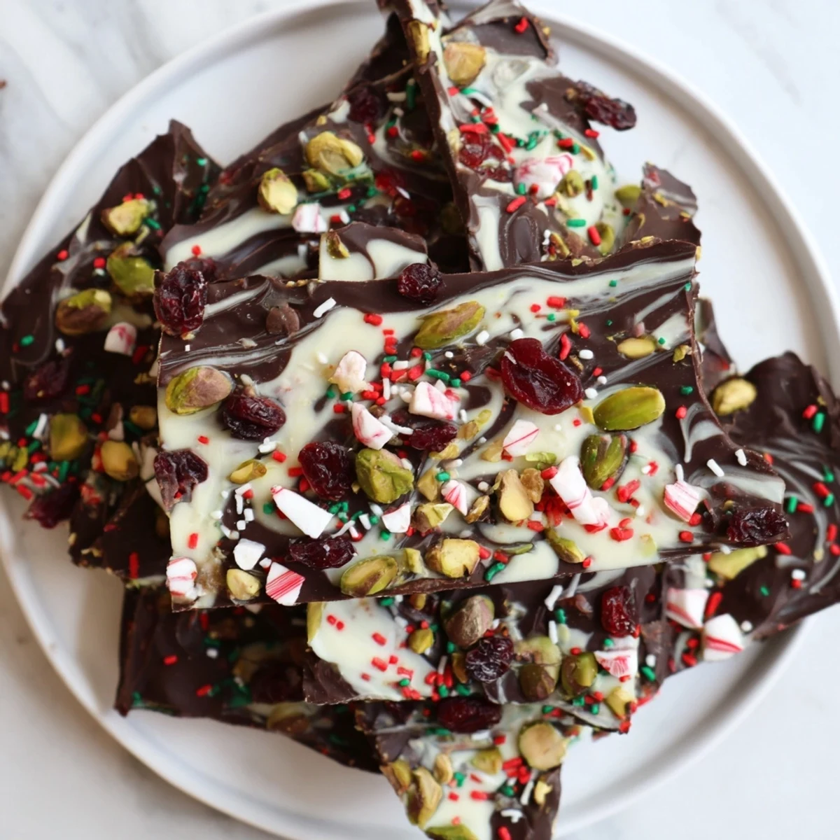 Imagine a beautiful presentation: the colorful, tempting shards of delicious holiday bark.