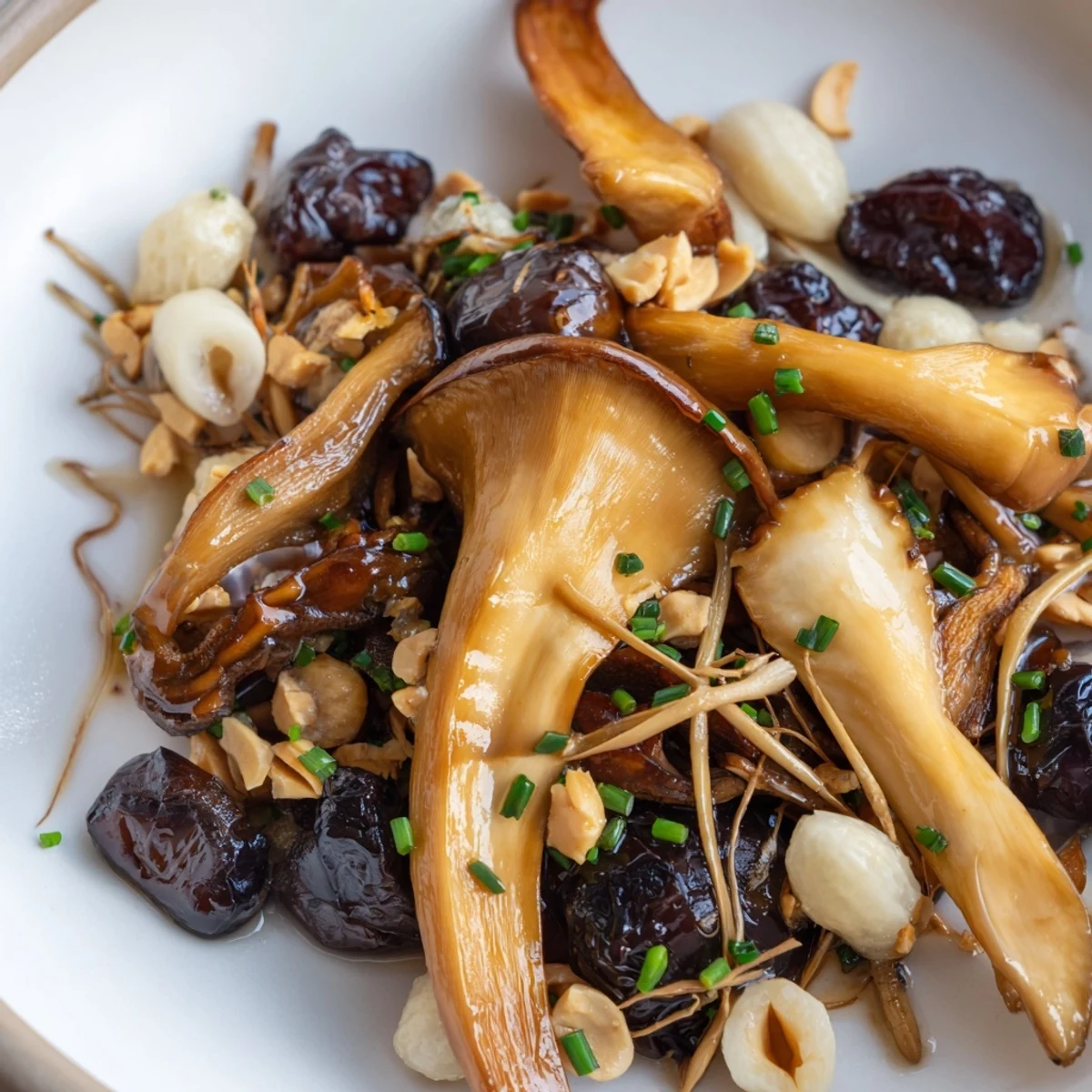 A colorful Umami Bomb Asian Delight board with mushrooms and seaweed, perfect for your appetizer needs.