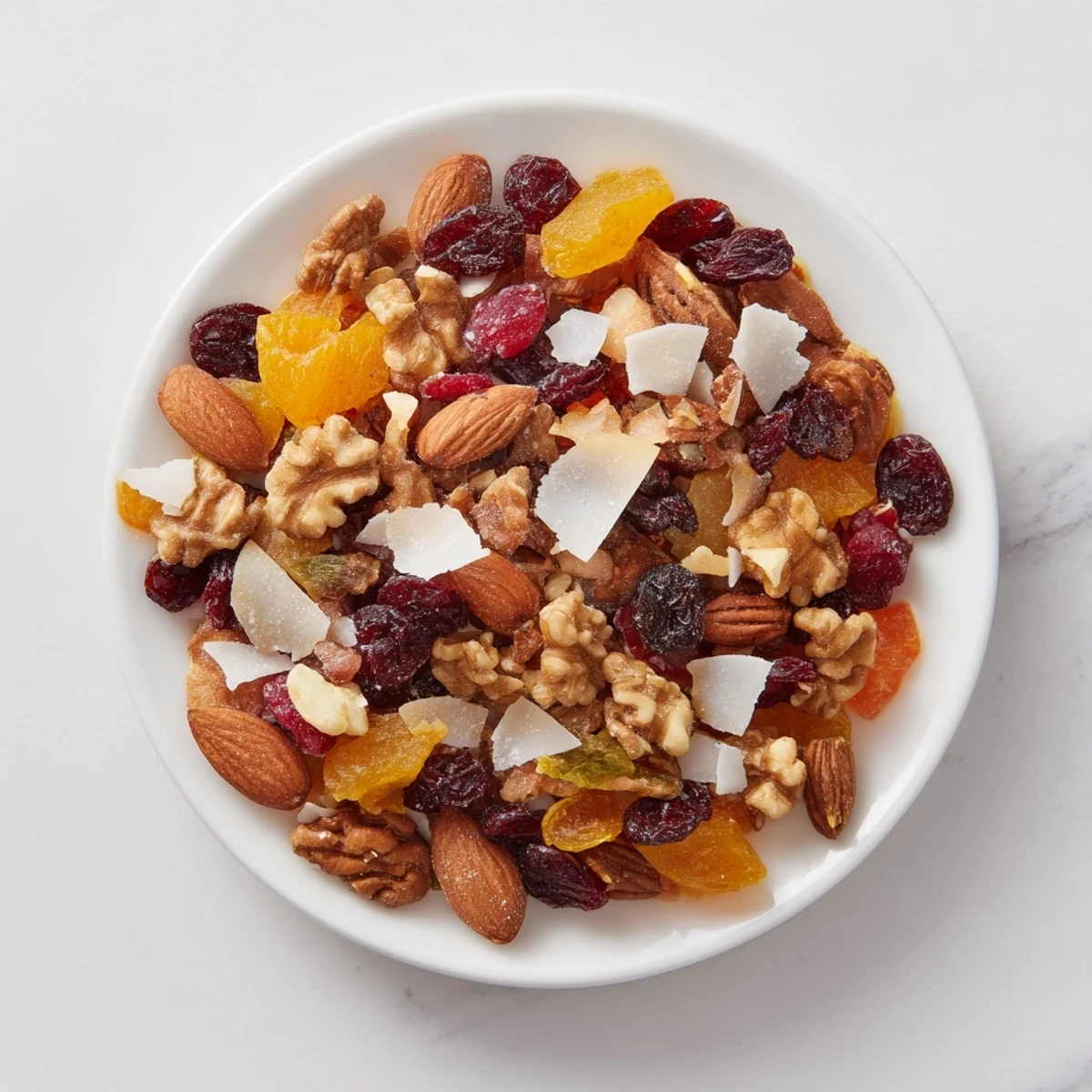 Enjoy the delicious crunch: freshly made Mélange Hivernal Flocon de Neige spilling over on a table.