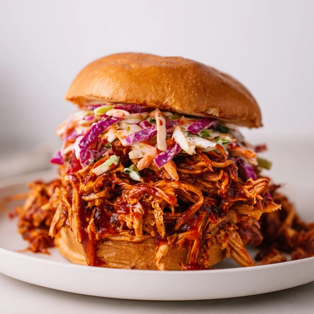 Smoky BBQ jackfruit sliders with creamy coleslaw: a delicious plant-based take on pulled pork.