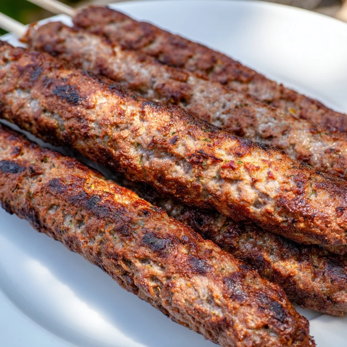 Grilled Iraqi Kebab Tikka skewers, beautifully charred with tender, juicy spiced meat.
