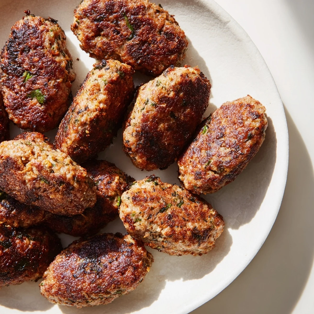 Imagine juicy Turkish Köfte meatballs, served with fresh parsley, perfect for a hearty meal.