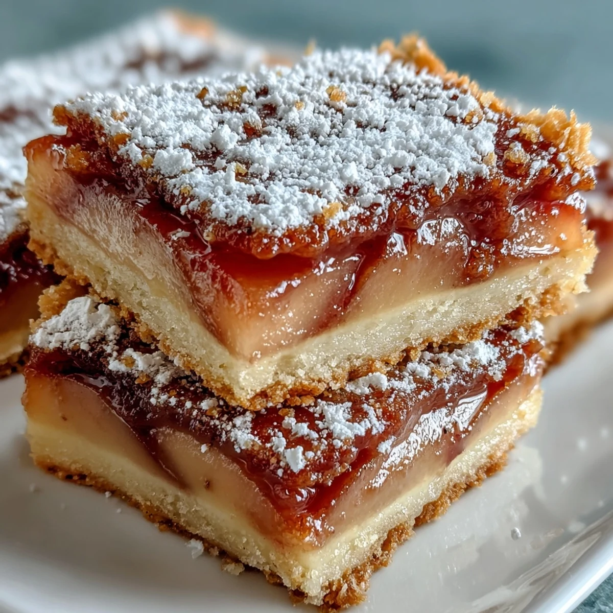 Bright yellow lemon curd and pink guava swirls top the Earl Grey Tea, Guava, and Lemon Bars for a sweet finish.