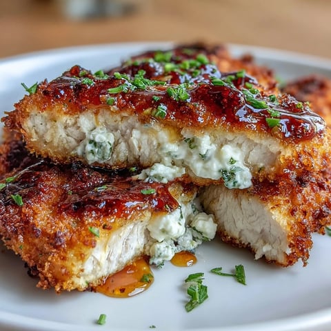 Crispy hot honey feta chicken with golden breaded cutlets and creamy feta, drizzled with spicy-sweet hot honey for a bold flavor punch.  