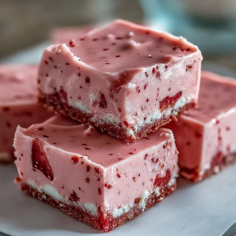 No-Bake Strawberry Fudge Squares