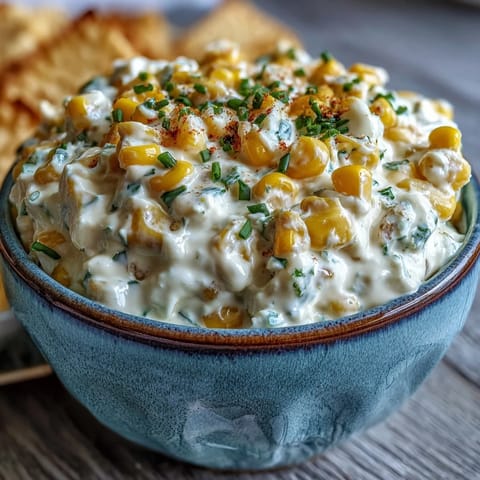 Warm Crack Corn Dip bubbling from the oven, cheese pulling, with a platter of crunchy tortilla chips ready for dipping.
