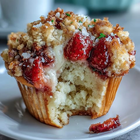 Strawberry Muffins Lemon Crumble