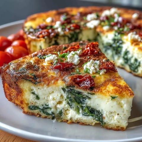 Spinach Feta Frittata Tomatoes