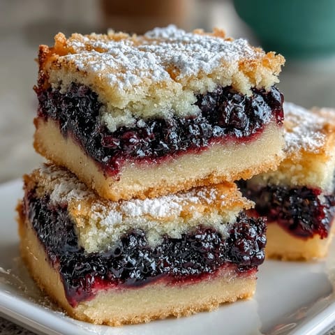 Blackberry Lemon Bars: vibrant swirl on buttery crust, sweet and tart delight.