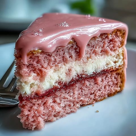 Blush pink Bridal Shower Rosé Velvet Cake glistening with elegant gold drip.