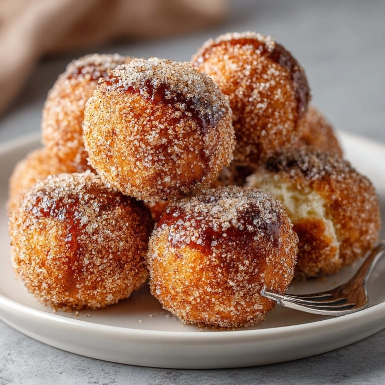 Air fried Hot Apple Cider Donut Holes cooling, ready for cinnamon sugar sweetness.