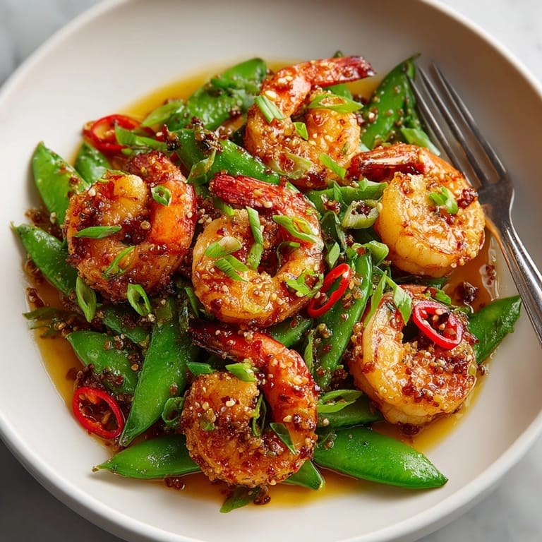 Easy sheet pan chili garlic shrimp served over rice, a flavorful and colorful U.S. meal.
