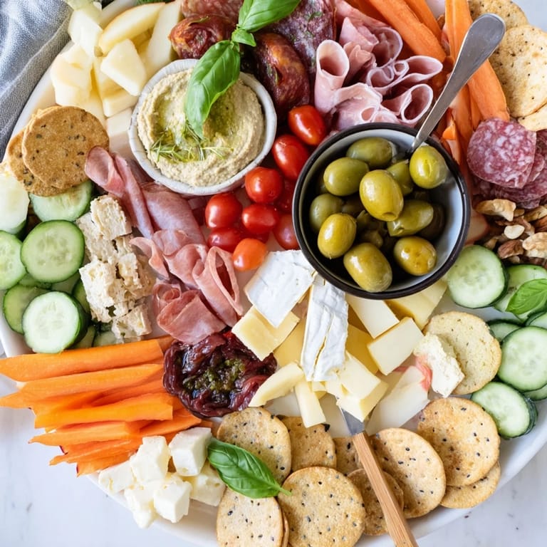 Enjoy a delightful Girl Dinner Platter, perfect for sharing with friends or family.