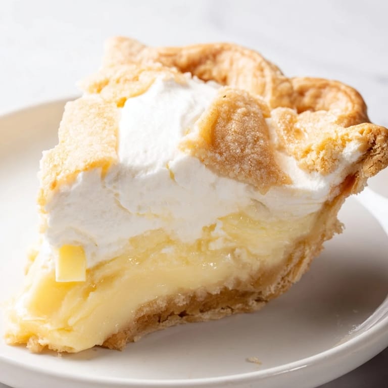 Delicate vanilla-flavored Water Pie, perfectly golden and served chilled with berries.  