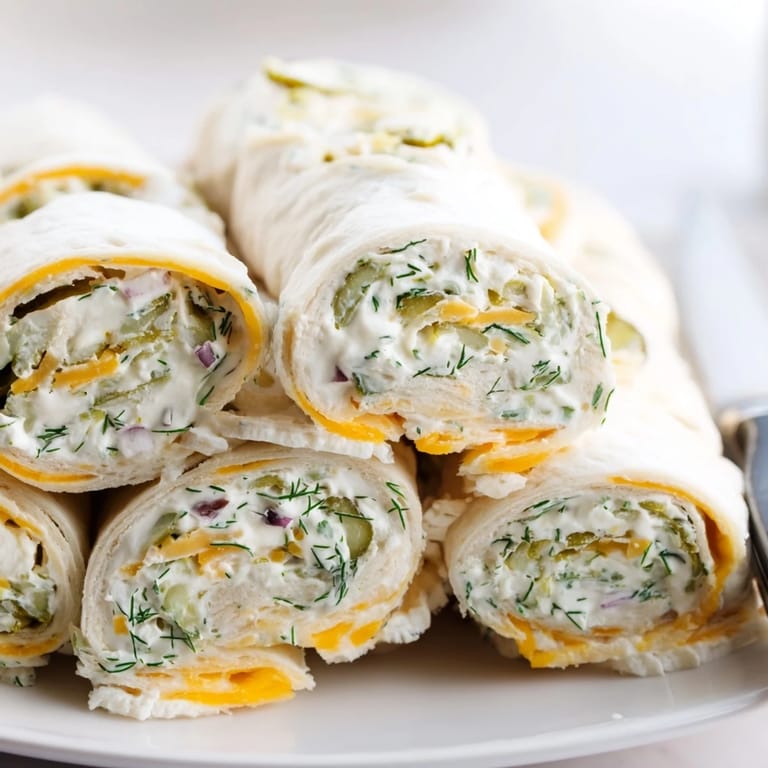 Flavorful Pickle-in-a-Blanket wraps bursting with cheese and tangy dill pickles.  
