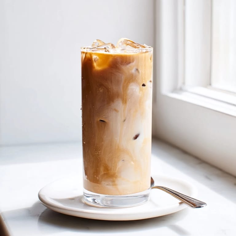 Nutty and refreshing tahini iced coffee, perfect for warm summer days.  
