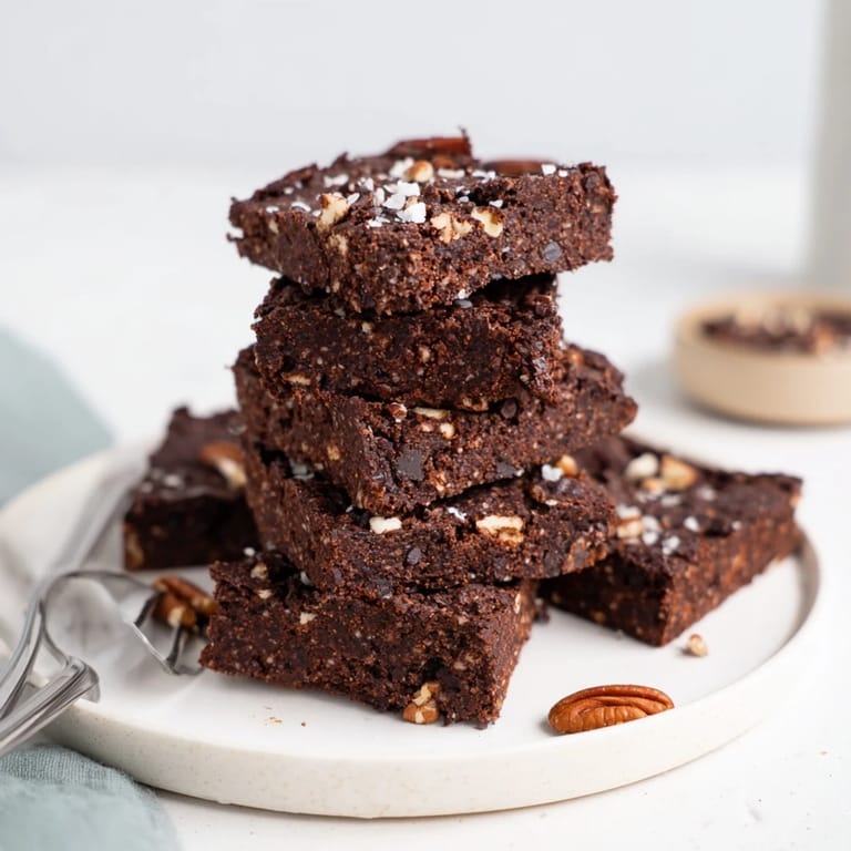 Wholesome zero-waste brownies, bursting with chocolate chips and nutty goodness.