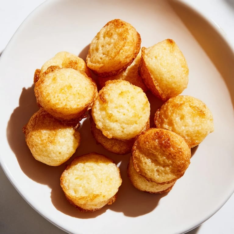 Tiny, fluffy pancake cereal sprinkled with berries, a delightful brunch served with milk.