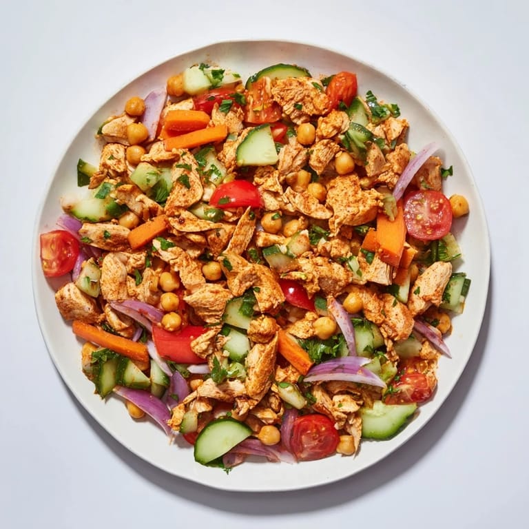 A hearty bowl of homemade Chicken Salad, perfect with roasted chicken and a flavorful vinaigrette.