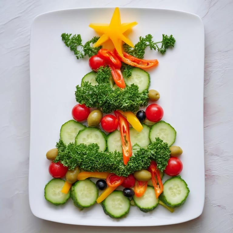 This beautifully arranged Healthy Christmas Veggie Platter Tree features crunchy carrots, bell peppers, and snap peas perfect!