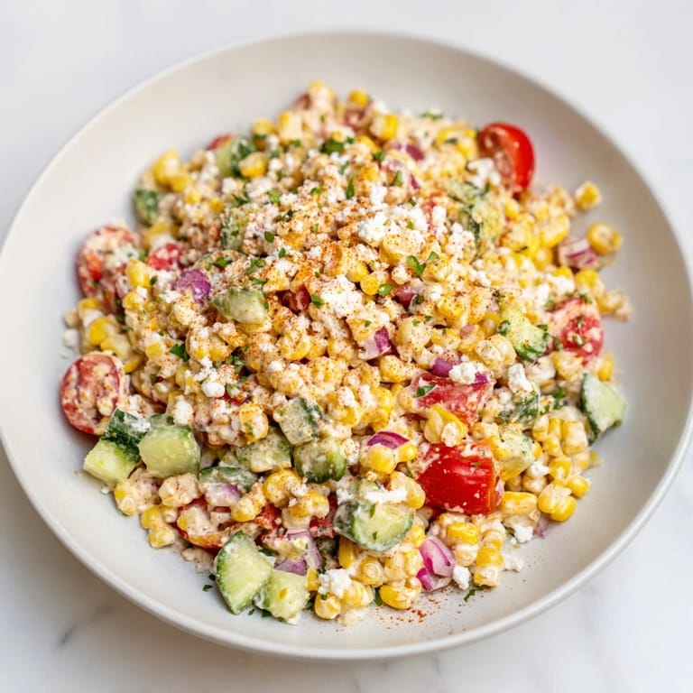 Imagine a delicious Mexican Street Corn Chopped Salad, perfect for summer barbecues, with fresh, colorful ingredients.