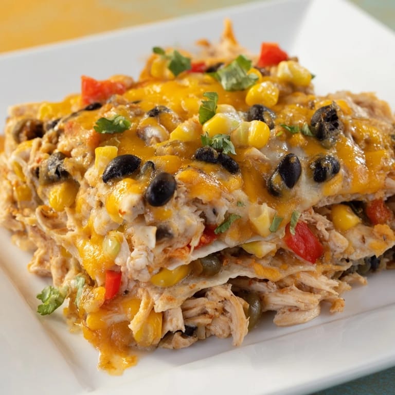 Hot, bubbly Taco Bell Chicken Bake with tortilla layers, showcasing a perfect Tex-Mex dinner.