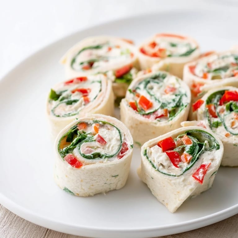 Festive and colorful Christmas Scarf Tortilla Roll-Ups, perfect appetizer for holiday gatherings.