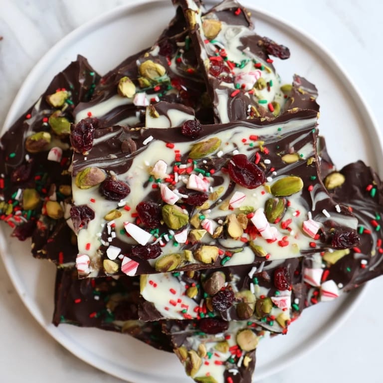 Imagine a beautiful presentation: the colorful, tempting shards of delicious holiday bark.