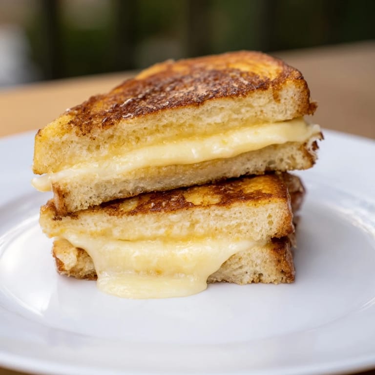 Savory and sweet Custard French Toast Grilled Cheese oozes with melted cheese, ideal for brunch.