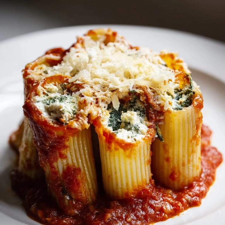 A comforting, close-up view of a beautifully baked Honeycomb Pasta Bake, richly sauced and cheesy.
