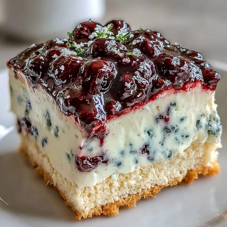 Lemon Blueberry Shortbread Mousse Cake is plated beside a glass of Prosecco, showcasing its vibrant purple and yellow swirls.