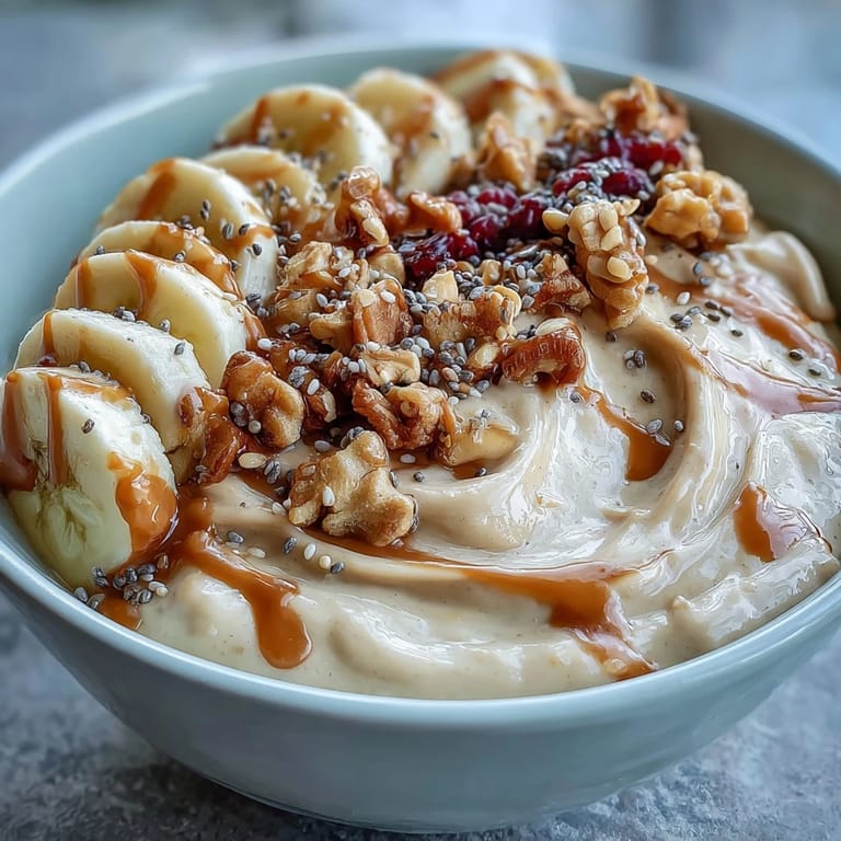 Enjoy this protein-packed Vegan Peanut Butter Banana Protein Smoothie Bowl as a nutritious breakfast or post-workout snack.
