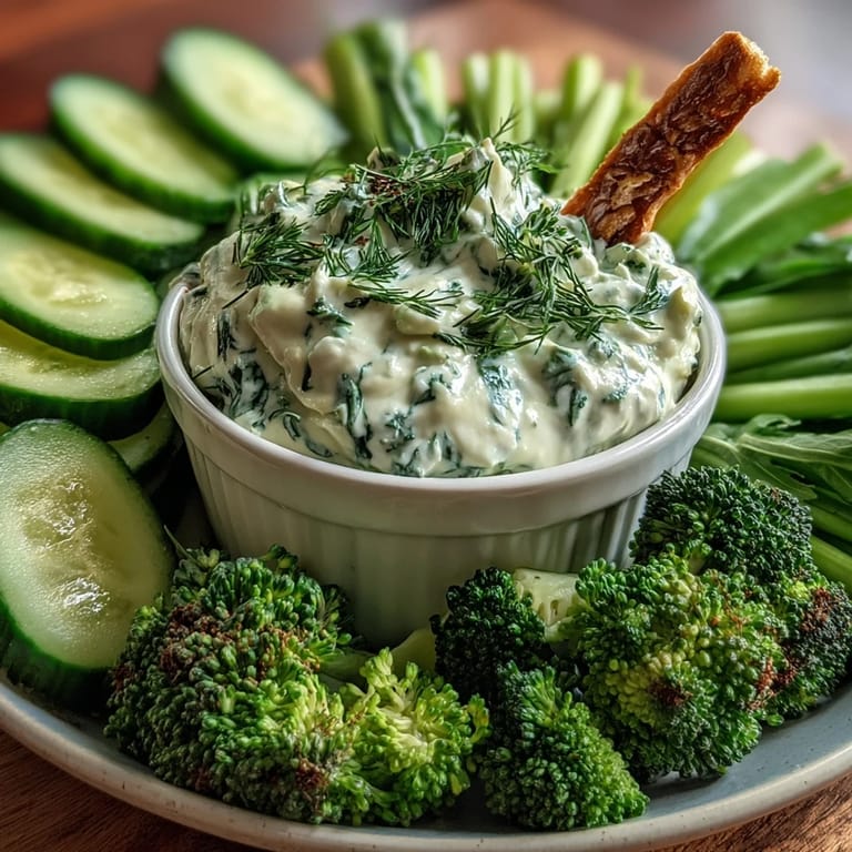 Crisp vegetables and fresh grapes arranged around a bowl of smooth avocado ranch dip on a colorful platter.