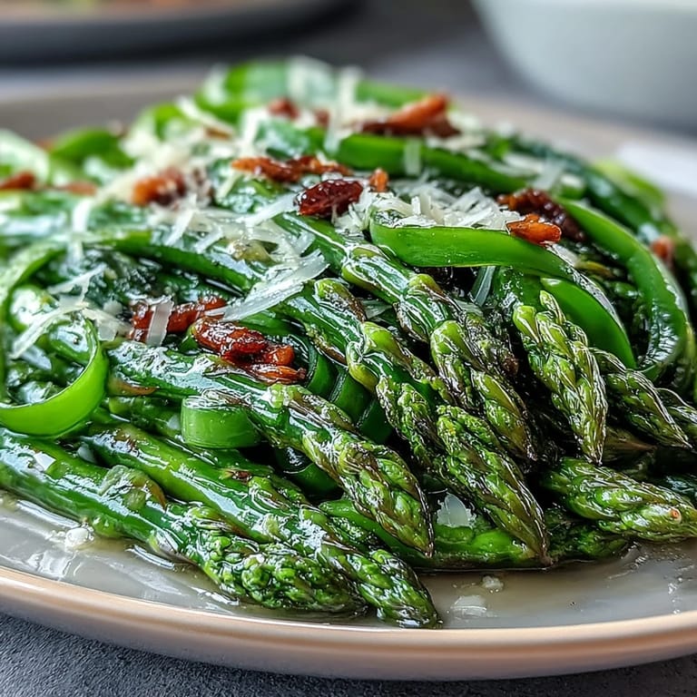 Zesty asparagus ribbons with lemon and Parmesan, a crisp vegetarian side or light appetizer.