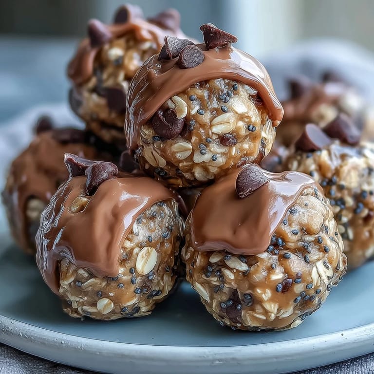 Delicious no-bake snack-sized protein balls with peanut butter, perfect for energy boosts.